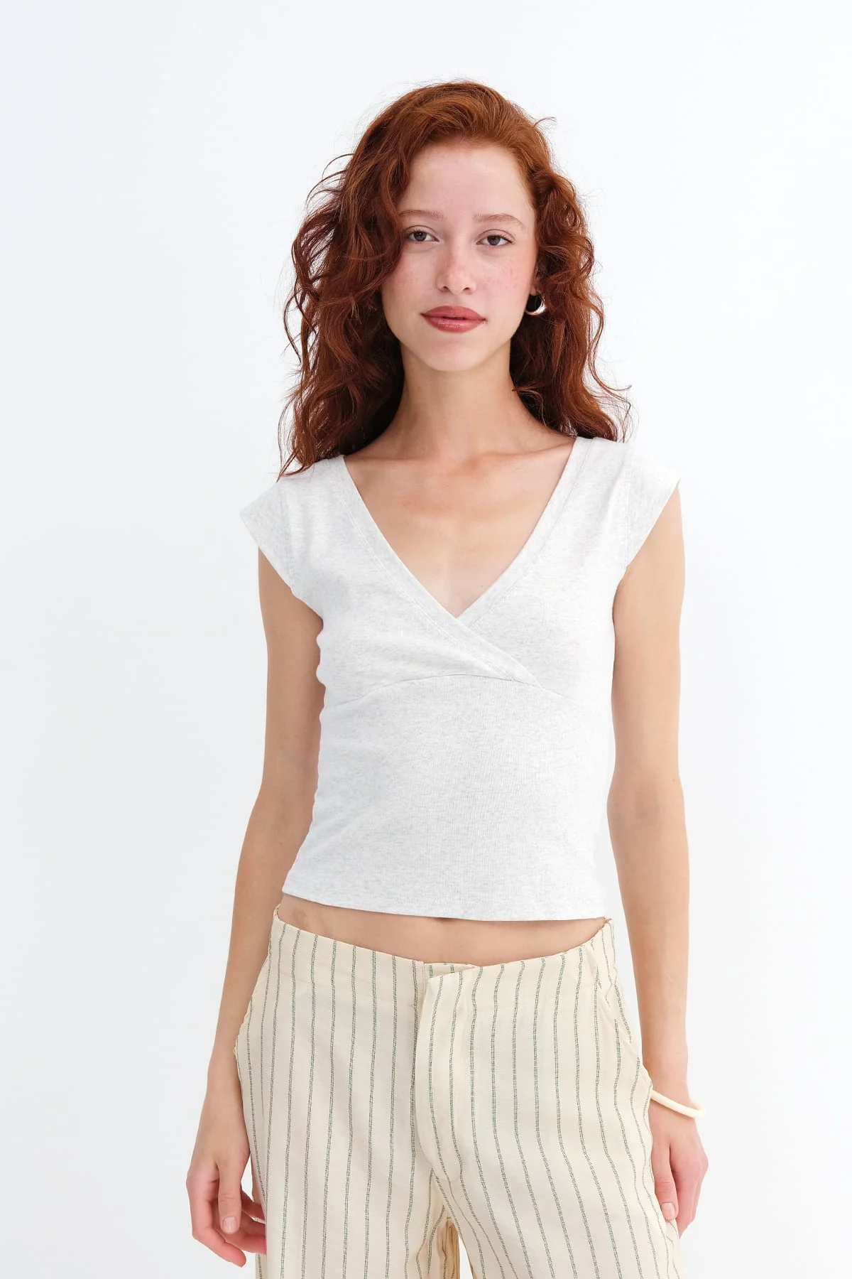 Surplice Neck Short Sleeve T-Shirt - Image 24