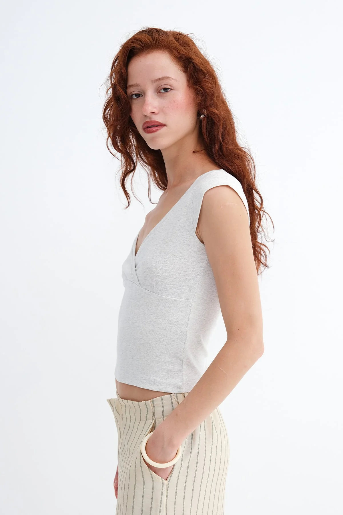 Surplice Neck Short Sleeve T-Shirt - Image 31