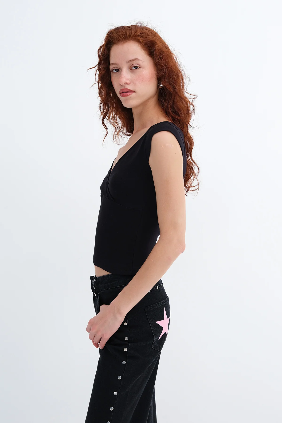 Surplice Neck Short Sleeve T-Shirt - Image 36
