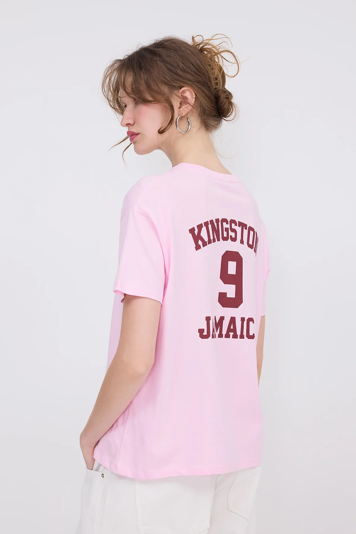 Text Printed Short Sleeve T-shirt - Image 2
