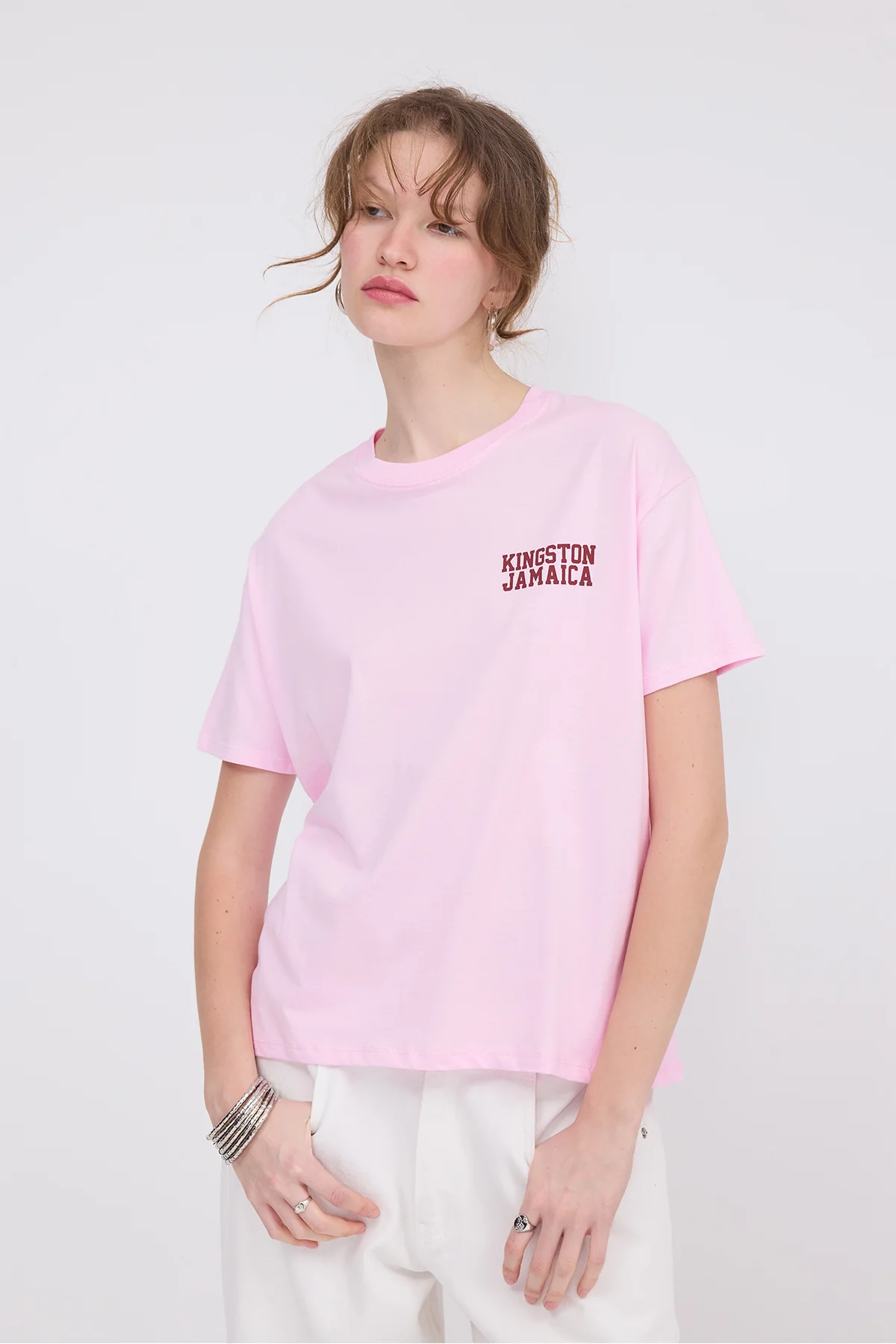 Text Printed Short Sleeve T-shirt - Image 4