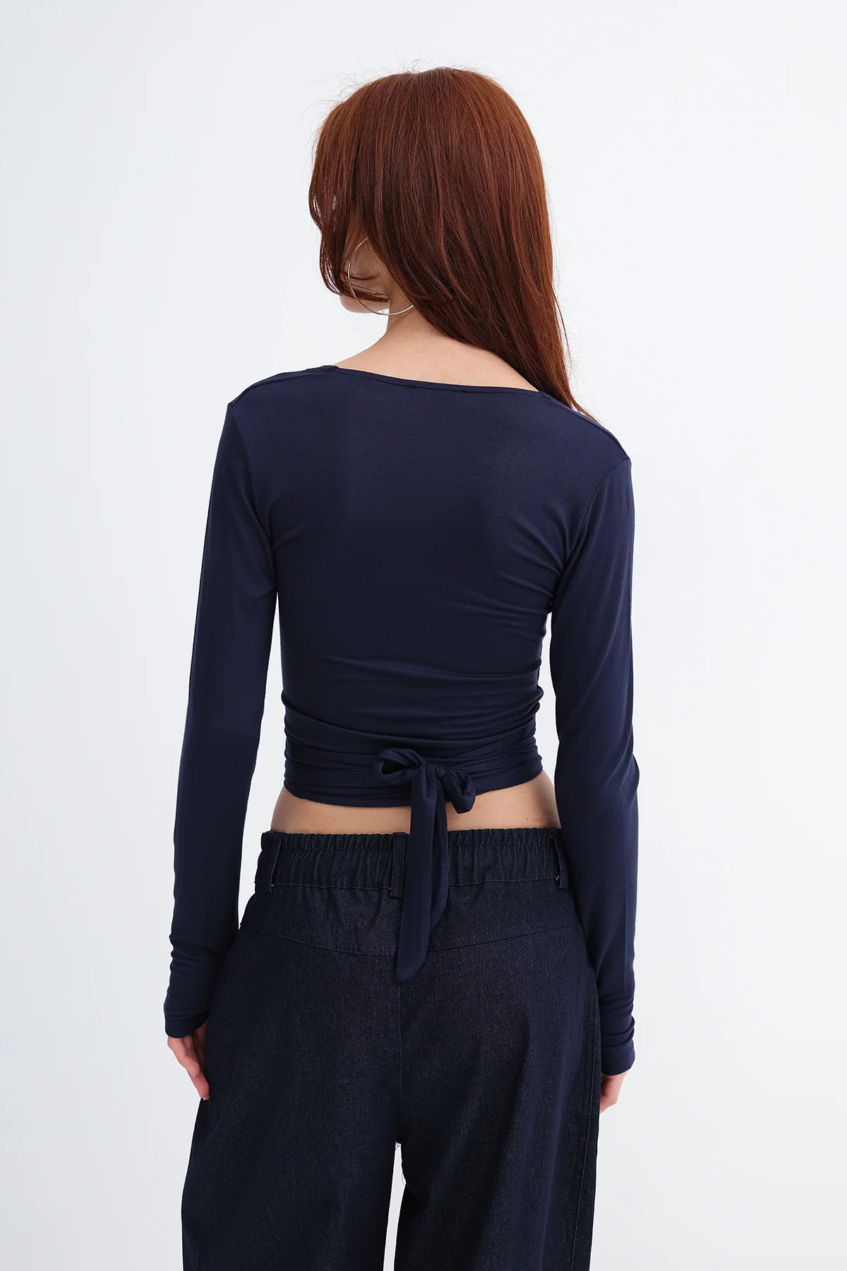 Tie Front Long Sleeve Blouse - Image 23