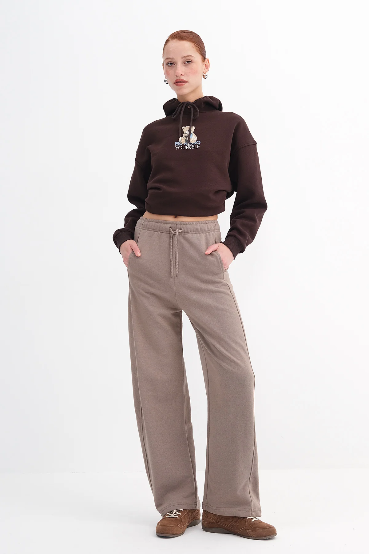 Wide Leg Sweatpants with Pockets - Image 4