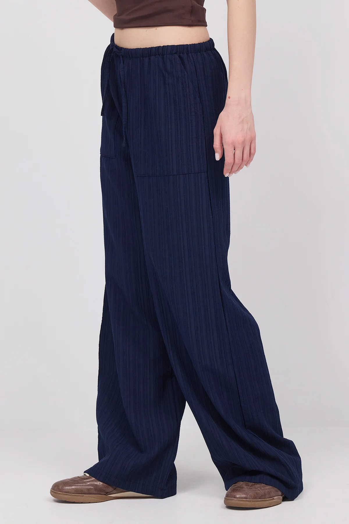 Wide Leg Trousers With Ties Detail - Image 22