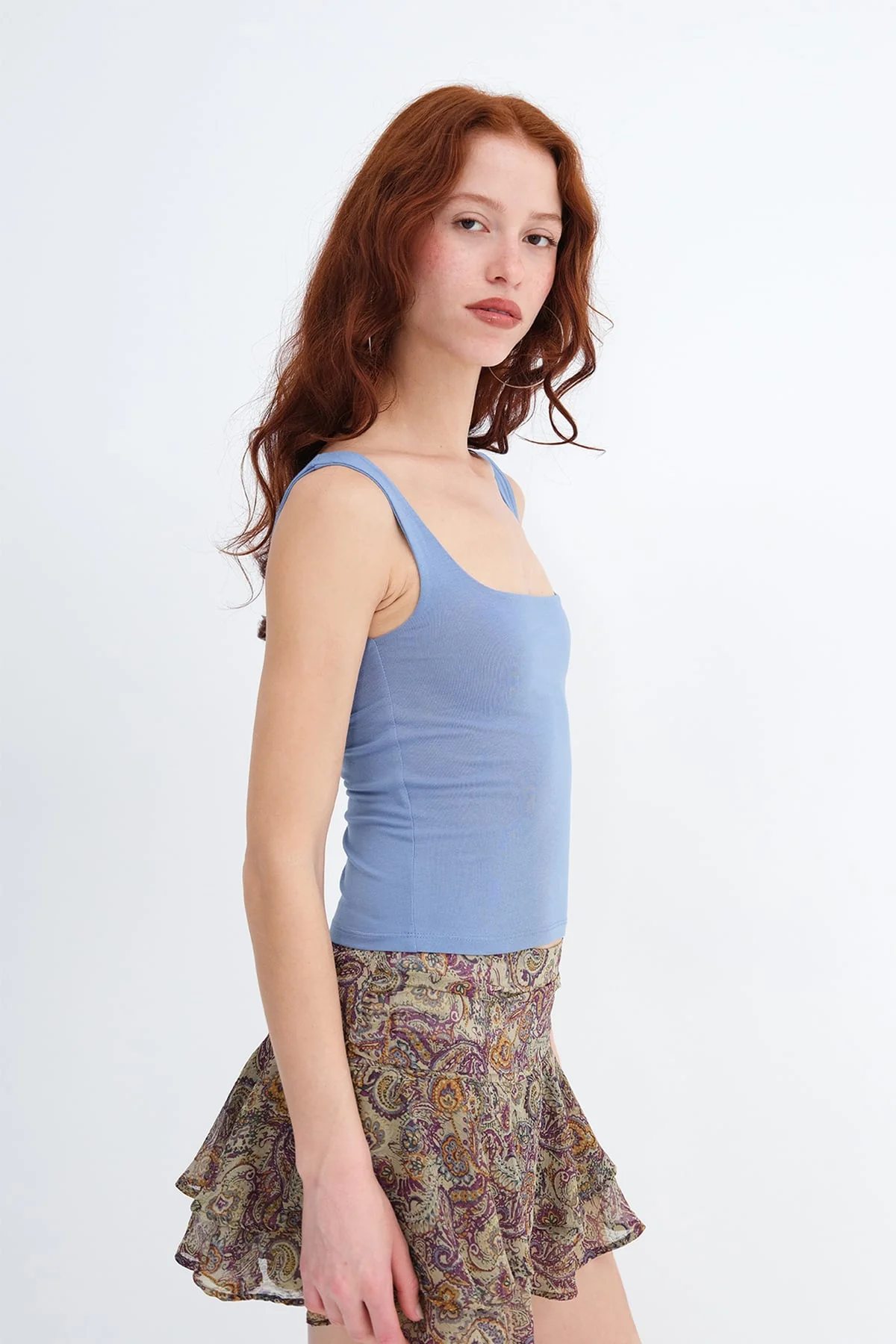 Wide-Strap Square Neck Tank Top - Image 19