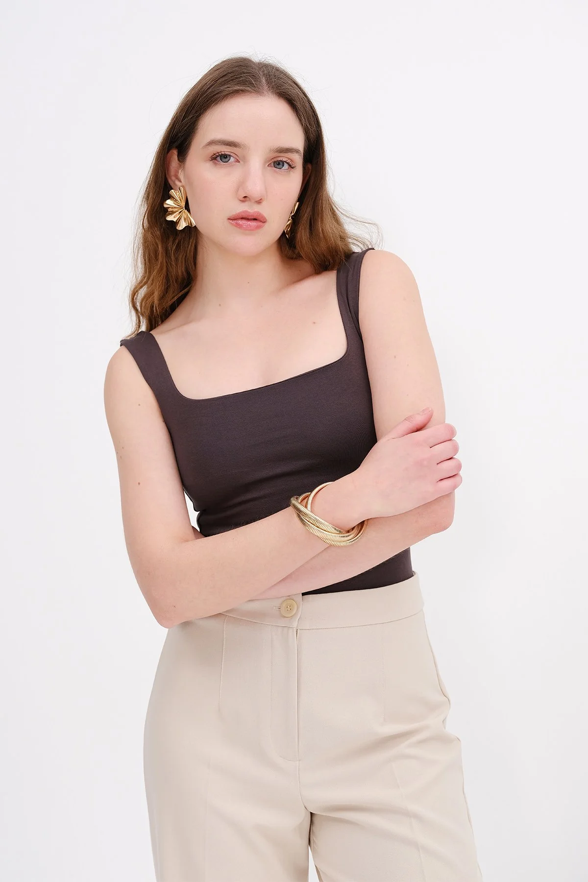 Wide-Strap Square Neck Tank Top - Image 20