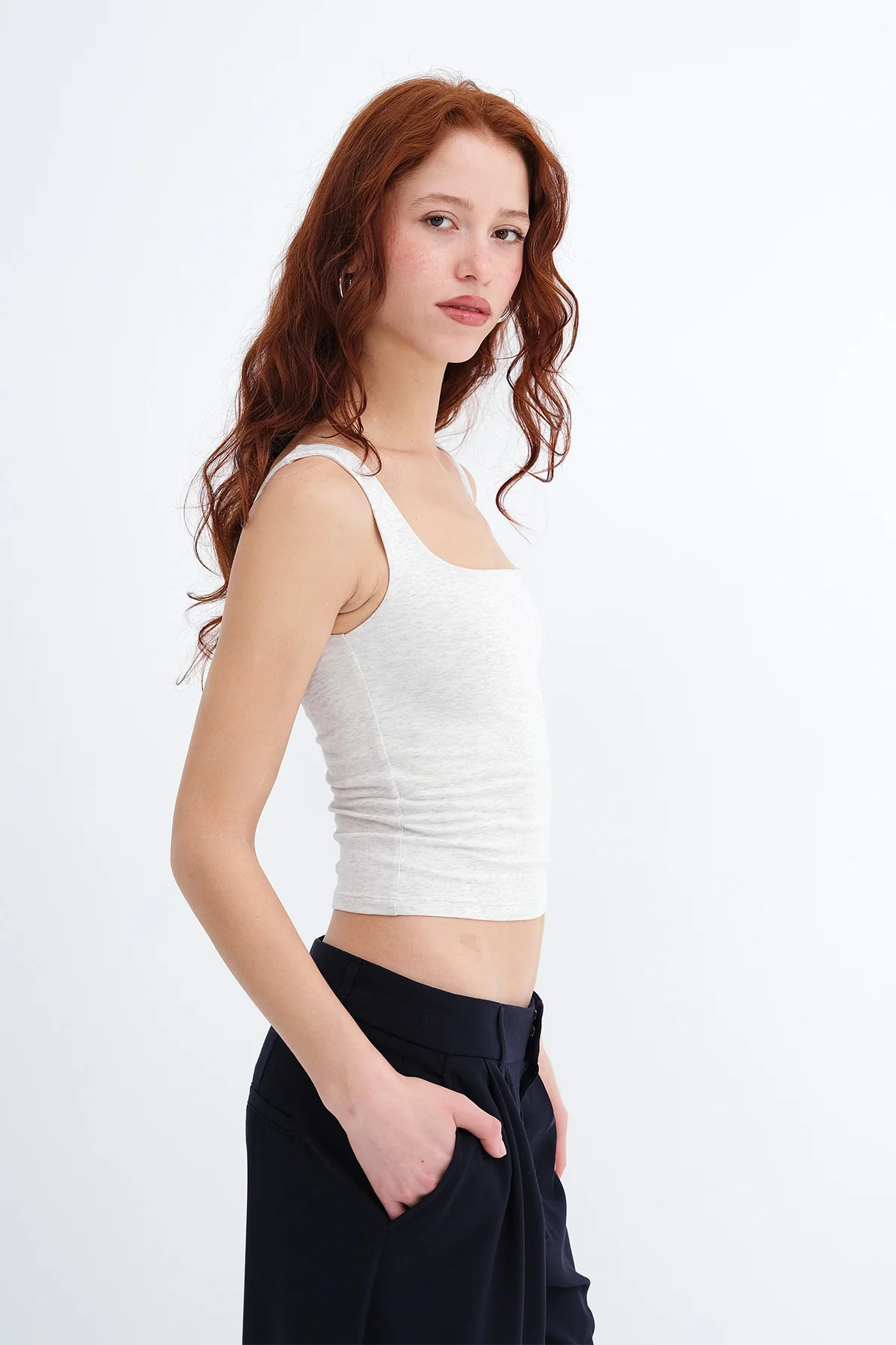 Wide-Strap Square Neck Tank Top - Image 31
